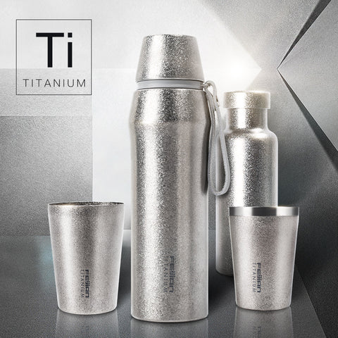 Feijian unique Titanium thermos sport bottle vacuum cup coffee mug tumbler kettle Luxury Premium gift Flask Thermocup shaker